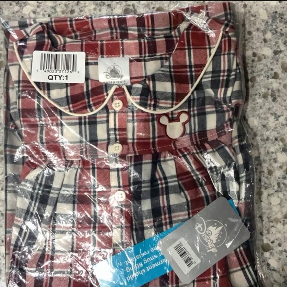 Disney Store Girls Plaid Christmas Nightgown  NWT unopened 7/8 - Picture 2 of 3